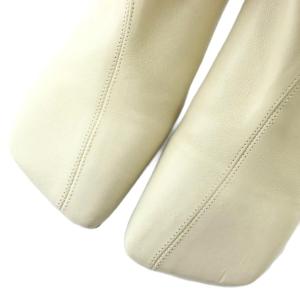 JIL SANDER ショートブーツ レザー スクエアトゥ ヒール ミドル丈 37 24cm 白 ホワイト /XZ GY19