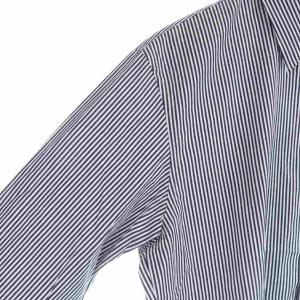 COMME des GARCONS HOMME HOMME AD2022 HK-B014 AD2022 シャツ 長袖 ストライプ バックプリント 紺 ネイビー 白
