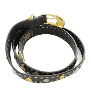 GIANNI VERSACE ヴィンテージ ベルト メデューサ スタッズ 85/34 ブラック