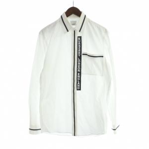 8029258 RUBBER LOGO SHIRTS シャツ 長袖 ステンカラー ロゴ S 白 ホワイト
