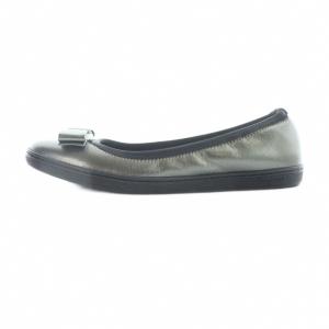 Salvatore Ferragamo SAVINA バレエシューズ ヴァラリボン 5.5 メタリックシルバーカラー