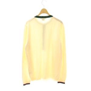 GUCCI ニット セーター 長袖 ウール シルク混 ヘンリーネック M ベージュ カーキ /AB GY19