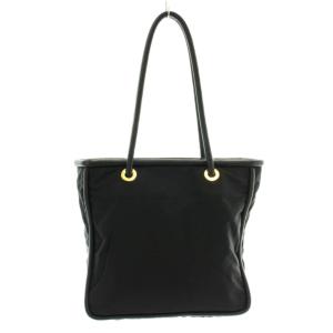 CELINE ヴィンテージ トートバッグ ハンド ナイロン レザー サークルロゴ 黒 ブラック /XZ OH GY19