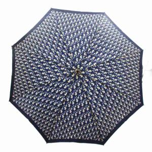 雨傘 折りたたみ傘 アンブレラ トロッター柄 総柄 紺 ネイビー /XZ OH GY19