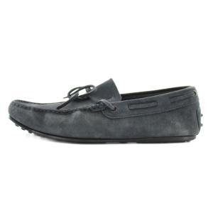 TOD'S ゴンミーニ ドライビングシューズ スリッポン スエード リボン 7 26?p 紺 ネイビー /XZ GY19