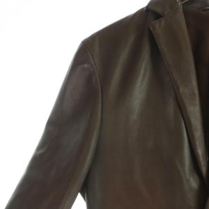 JIL SANDER レザージャケット シルク 44 ブラウン