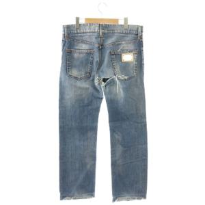 DOLCE&GABBANA 16 CLASSIC デニムパンツ ジーンズ ダメージ加工 ワッペン 46 ブルー /CX GY19