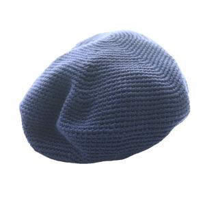 ハンド クロッシェ HAND CROCHET キャスケット 帽子 シルク OS(79cm) 紺 ネイビー