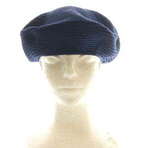 RALPH LAUREN PURPLE LABEL ハンド クロッシェ HAND CROCHET キャスケット 帽子 シルク OS(79cm) 紺 ネイビー