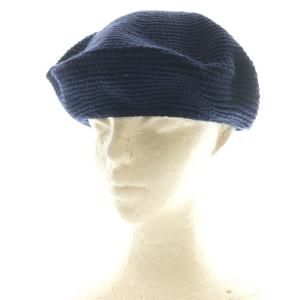 RALPH LAUREN PURPLE LABEL ハンド クロッシェ HAND CROCHET キャスケット 帽子 シルク OS(79cm) 紺 ネイビー