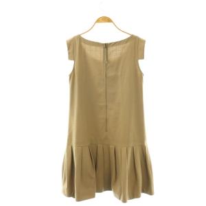 FOXEY NEW YORK ワンピース フレンチスリーブ プリーツ 40 ブラウン 27201 /MI GY19
