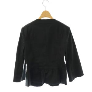 BURBERRY LONDON ノーカラージャケット フリル 38 ブラック FCD30-466-09 /CX GY19