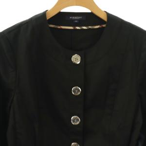BURBERRY LONDON ノーカラージャケット フリル 38 ブラック FCD30-466-09 /CX GY19