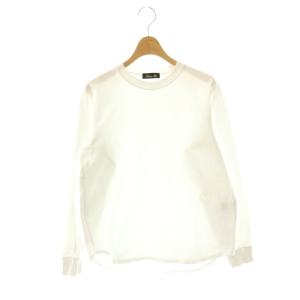 コットン天竺クルーネックロングスリーブ Tシャツ カットソー ホワイト /ES GY19