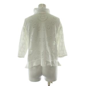 VALENTINO トッパーカーディガン L 白 ホワイト フリル レース 七分袖 /PP GY19