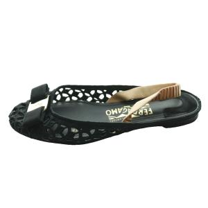 Salvatore Ferragamo ヴァラ バレエシューズ パンプス メッシュ ストラップ 5 黒 ブラック /SS OS
