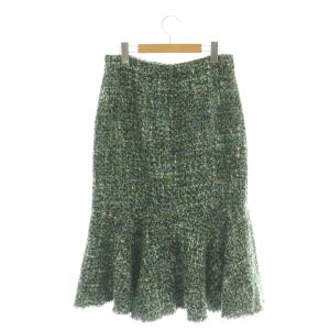 DOLCE&GABBANA タイトスカート マーメイドスカート ロング ウール ツイード 44 ブルーグリーン /DF GY19