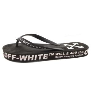 Off-White ビーチサンダル シューズ トング ロゴ プリント 黒 ブラック /FF GY19