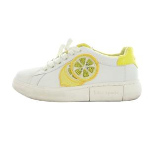 LIFT LEMON ローカットスニーカー シューズ 靴 ロゴ レザー 23cm 白 ホワイト 黄 イエロー