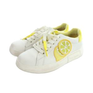 kate spade new york LIFT LEMON ローカットスニーカー シューズ 靴 ロゴ レザー 23cm 白 ホワイト 黄 イエロー