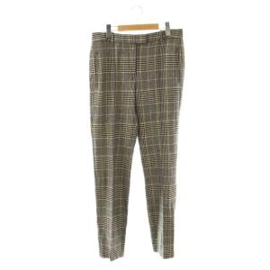 テーパードパンツ チェック カシミヤ混 46 ブラック イエロー マルチカラー /ES GY19