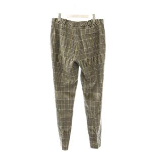 Ermanno Scervino テーパードパンツ チェック カシミヤ混 46 ブラック イエロー マルチカラー /ES GY19