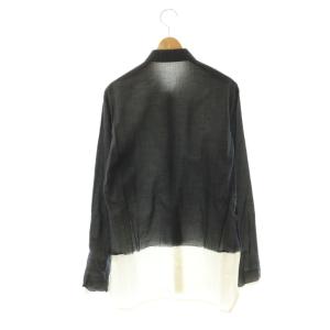 KRISVANASSCHE シャツ 切替 長袖 46 ブラック ホワイト /HK GY19