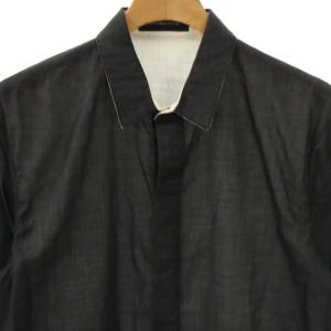 KRISVANASSCHE シャツ 切替 長袖 46 ブラック ホワイト /HK GY19