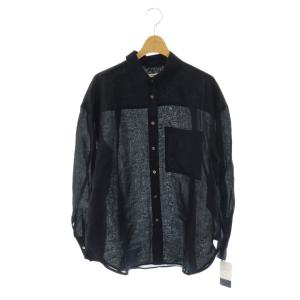 23SS IMPERIAL LINEN オーバー シャツ ブラウス シアー 36 濃紺 /CX GY19