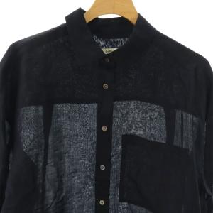 SHIPS 23SS IMPERIAL LINEN オーバー シャツ ブラウス シアー 36 濃紺 /CX GY19