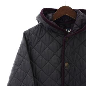 LAVENHAM キルティングコート 38 紫 パープル フード付き 長袖 ミドル丈 LVH-20-BP /PP GY44