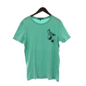 Tシャツ XL ミントグリーン 緑 プリント 星 バナナ ラウンドネック 半袖 カットソー /PP GY44