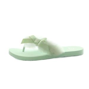 UGG australia SUNSET GRAPHIC トングサンダル ファー US8 25.0cm ミントグリーン 1101046
