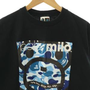 A BATHING APE bape Tシャツ カットソー マイロ 迷彩 カモフラ XL ブラック マルチカラー /ES GY01