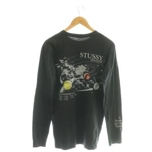 Tシャツ カットソー ロンT プリント S ブラック /DF GY01