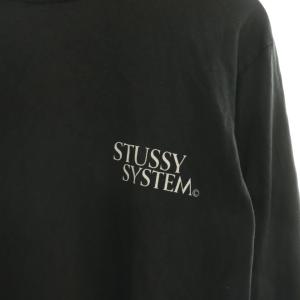 STUSSY Tシャツ カットソー ロンT プリント S ブラック /DF GY01