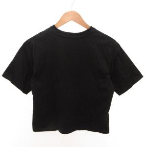 MONCLER Tシャツ 半袖 ロゴプリント クロップド XS 黒 ブラック H10938C00009 829FB /JS