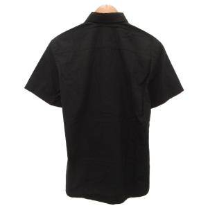BURBERRY LONDON england シャツ 半袖 襟裏ノバチェック TBロゴ刺繍 S 黒 ブラック /JS GY19