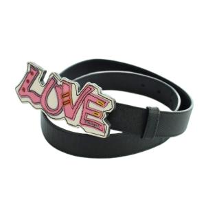 ベルト LOVE ロゴ レザー 26 黒 ブラック GY19 /MQ OH