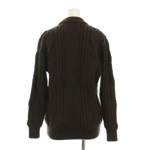 MARC JACOBS ニット セーター ウール XS 茶色 ダークブラウン 長袖 ケーブル編み モックネック K21387860