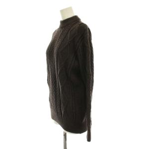 MARC JACOBS ニット セーター ウール XS 茶色 ダークブラウン 長袖 ケーブル編み モックネック K21387860