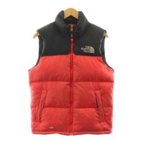 NUPTSE 700FIL DOWN VEST ヌプシ ダウンベスト ジップアップ ナイロン XS 赤