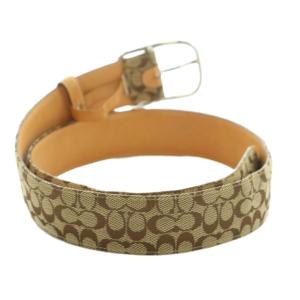 COACH シグネチャー キャンバス ベルト バックル M ベージュ 8573 /MI GY19