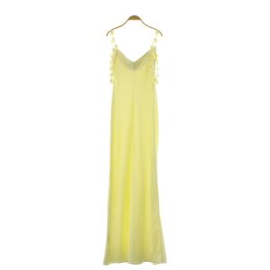 self-portrait YELLOW SATIN MAXI DRESS サテンワンピース ロング マキシ UK8 イエロー /MY