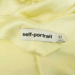 self-portrait YELLOW SATIN MAXI DRESS サテンワンピース ロング マキシ UK8 イエロー /MY