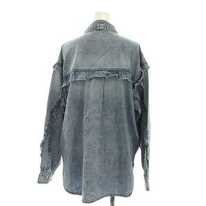 ROSE BUD 25AW FLILL DENIM SHIRT フリル デニムシャツ ブラウス 長袖 ONE SIZE 青