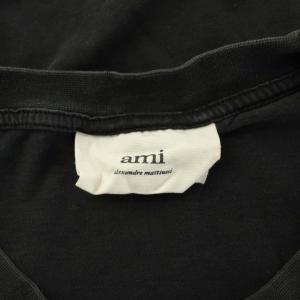 AMI Alexandre Mattiussi De Coeur T-shirt Tシャツ カットソー 半袖 クルーネック ロゴ刺繍 L 黒 ブラック