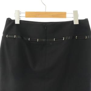 JIL SANDER タイトスカート ひざ丈 ワンカラー ウール 装飾 36 黒 ブラック /BB GY19