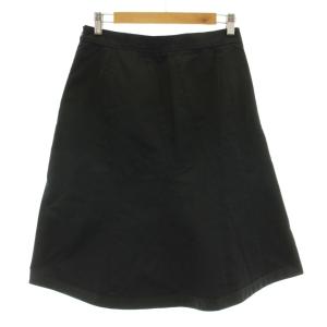 JIL SANDER フレアスカート ひざ丈 シルク混 34 黒 ブラック BW359810 WF450600 /KU GY19