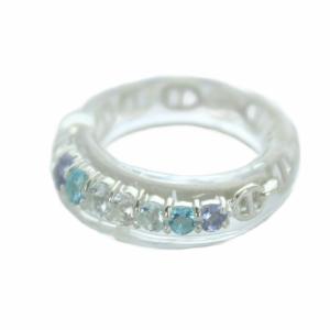 アクリルリング アクセサリー 指輪 ラインストーン Silver925 12号 クリア GY19 /MQ